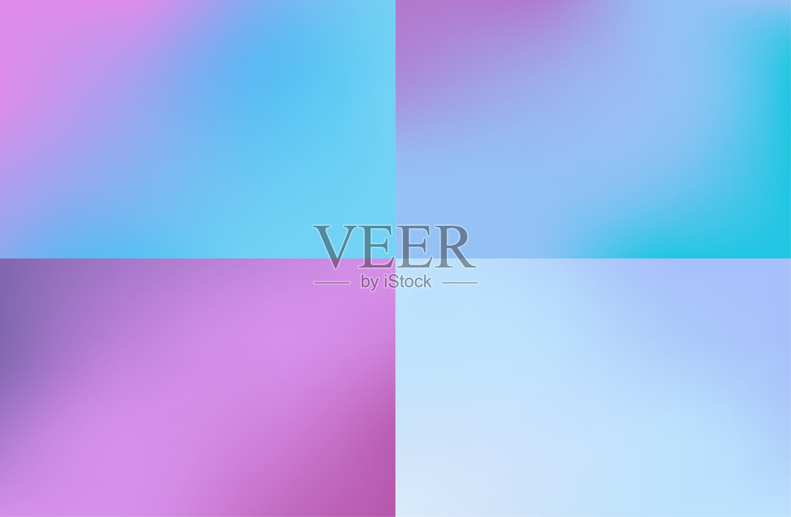 粉彩网格模糊背景设置。箔未来水彩风格模板。向量插画图片素材