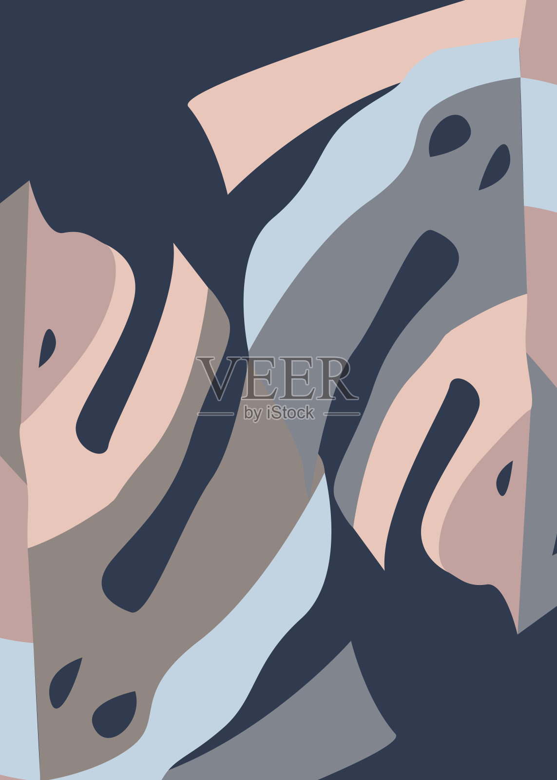 以自然为灵感的抽象设计和抽象的形状。插画图片素材