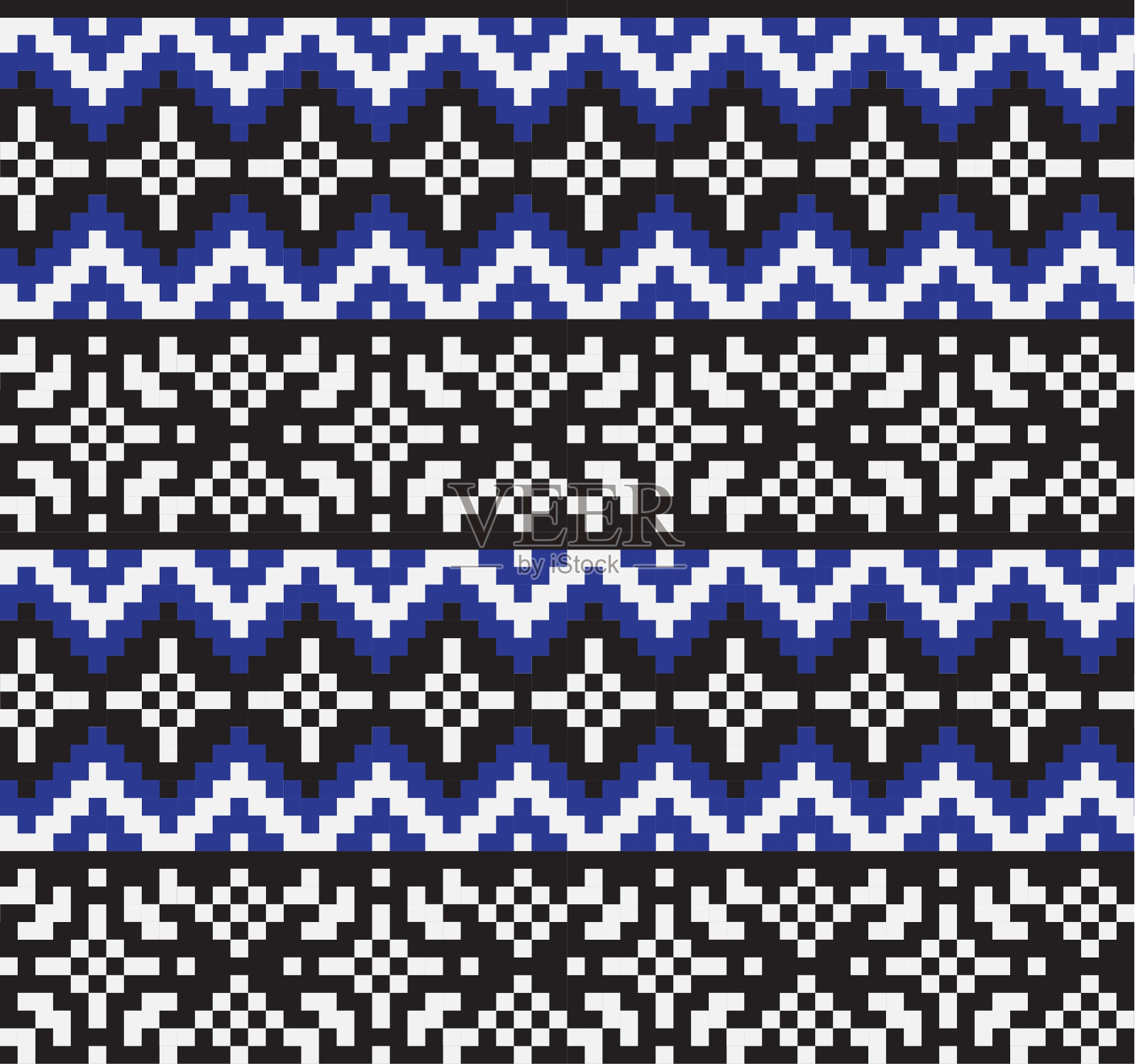 圣诞节雪花/公平岛无缝模式/打印背景矢量插画图片素材