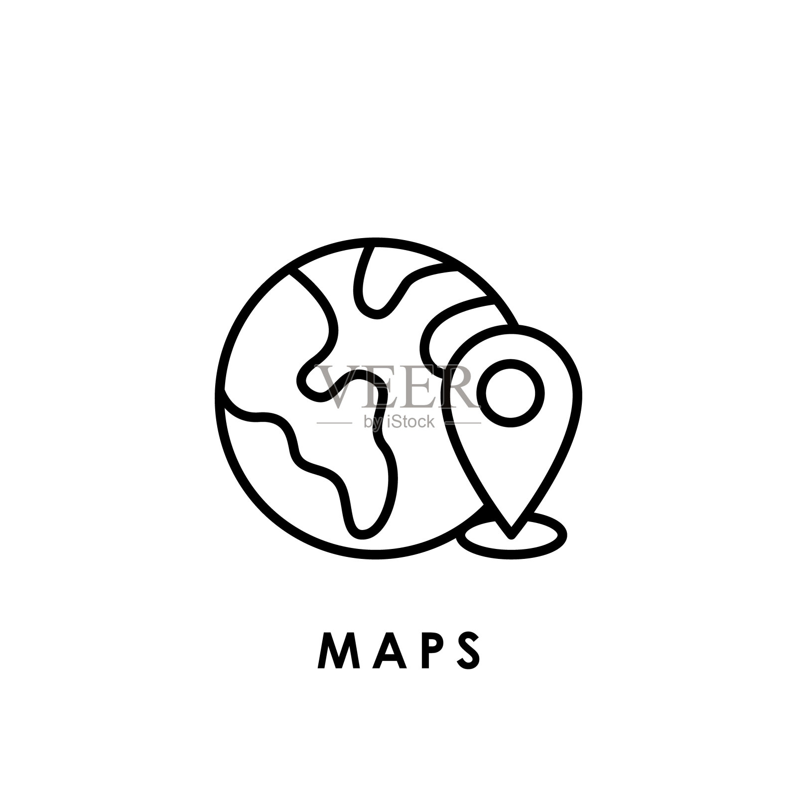 地图。地图图标。地图矢量。矢量地图图标。地图上的标志。地图符号。地图网络图标。插画图片素材