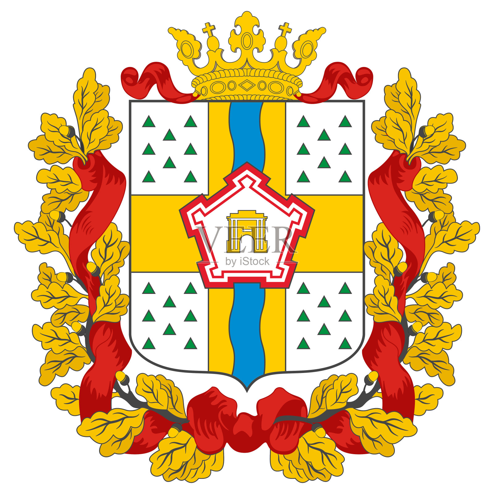 俄罗斯联邦鄂木斯克州的纹章插画图片素材