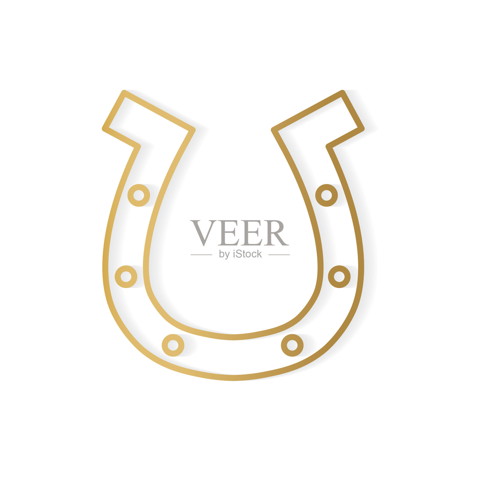 黄金马蹄硬币设计元素图片