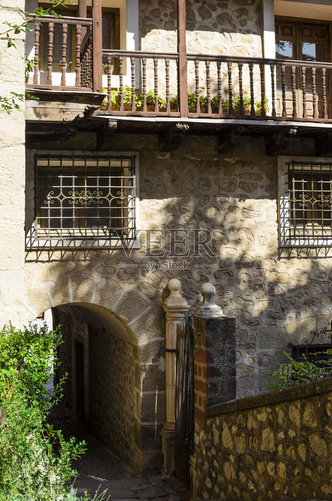 阿尔巴拉辛，特鲁埃尔，西班牙照片摄影图片