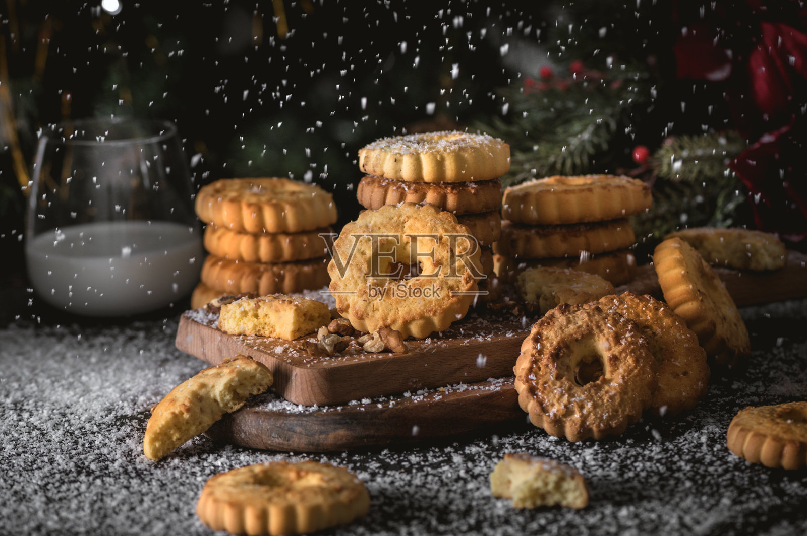 坚果甜饼干照片摄影图片