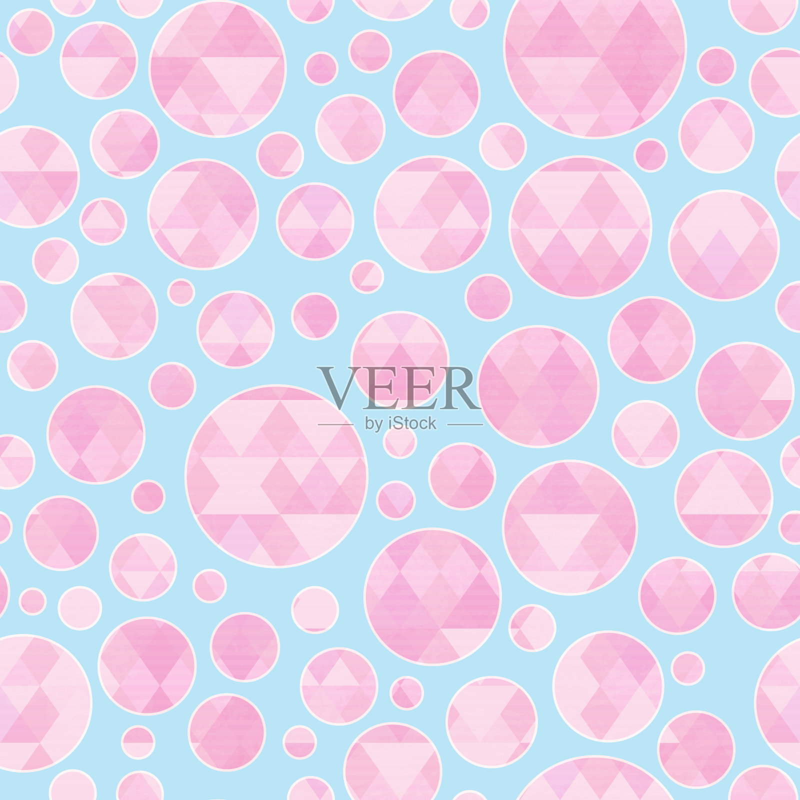 粉红圆无缝图案插画图片素材