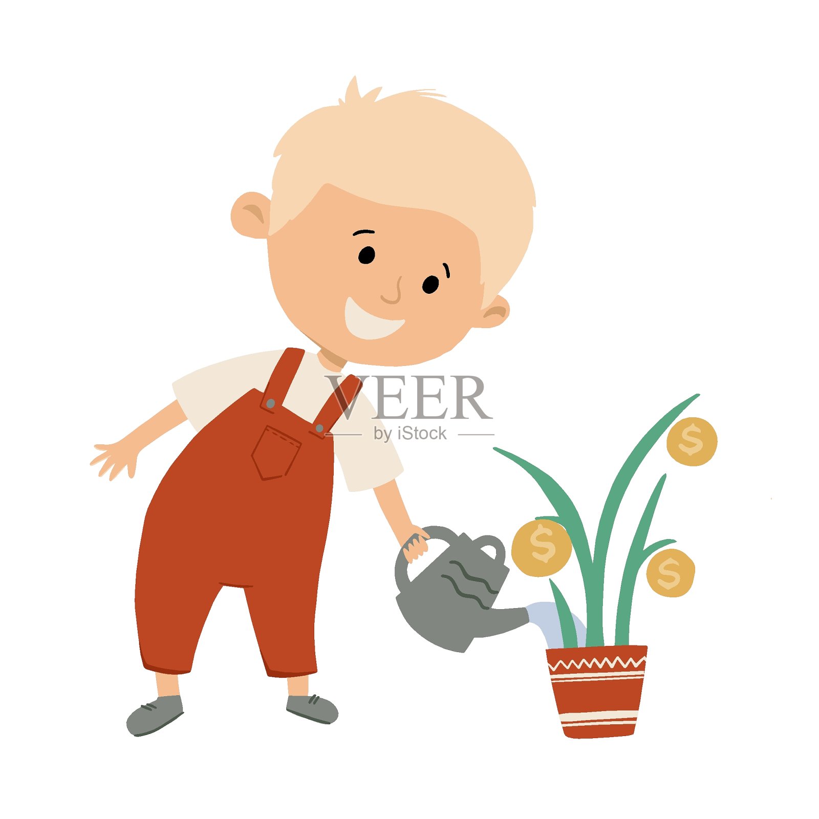 孩子金融插画图片素材