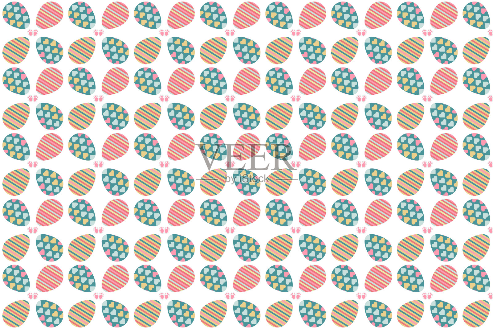 无缝图案的复活节彩蛋插画图片素材