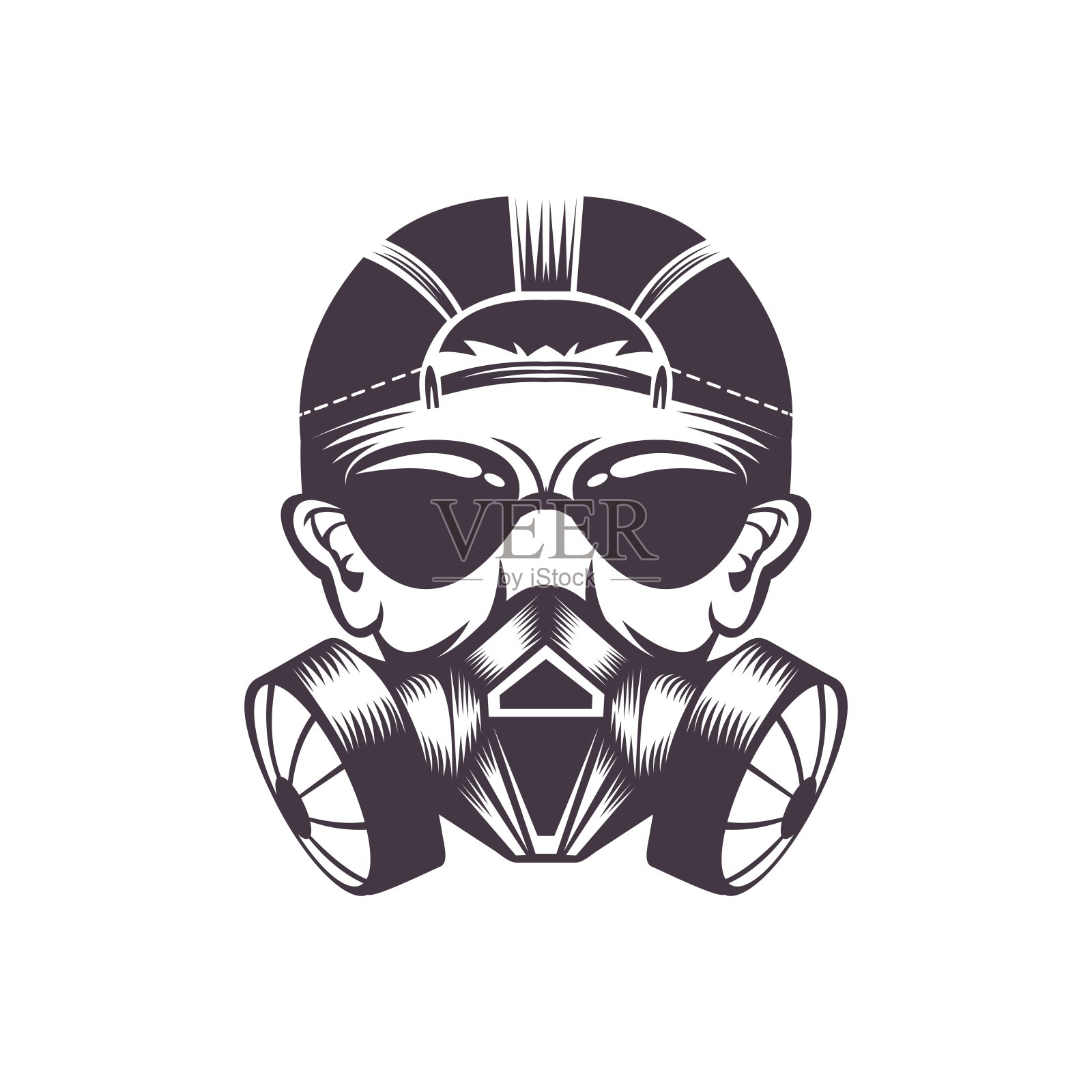 防毒面具矢量图插画图片素材