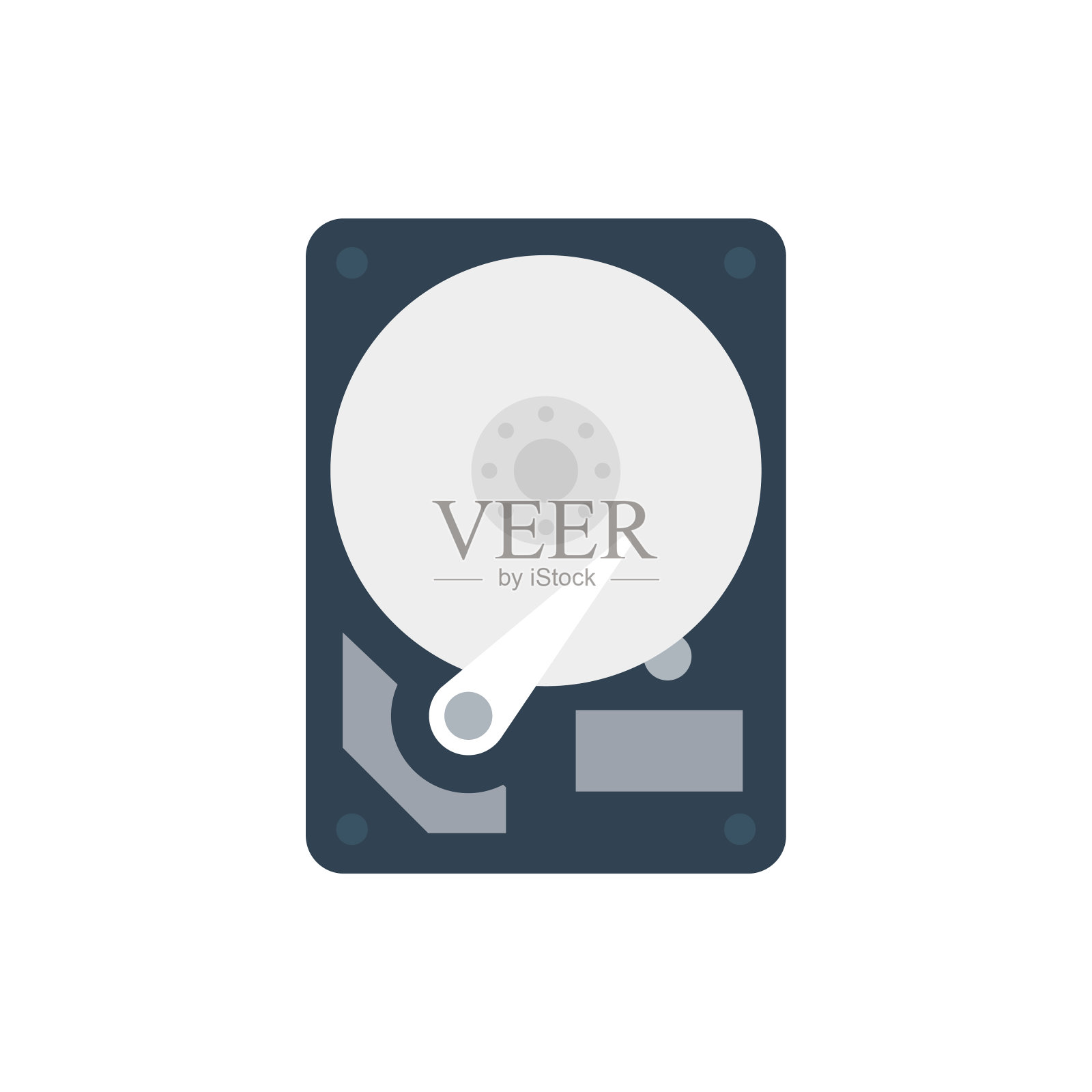 硬盘矢量图标风格插图。插画图片素材