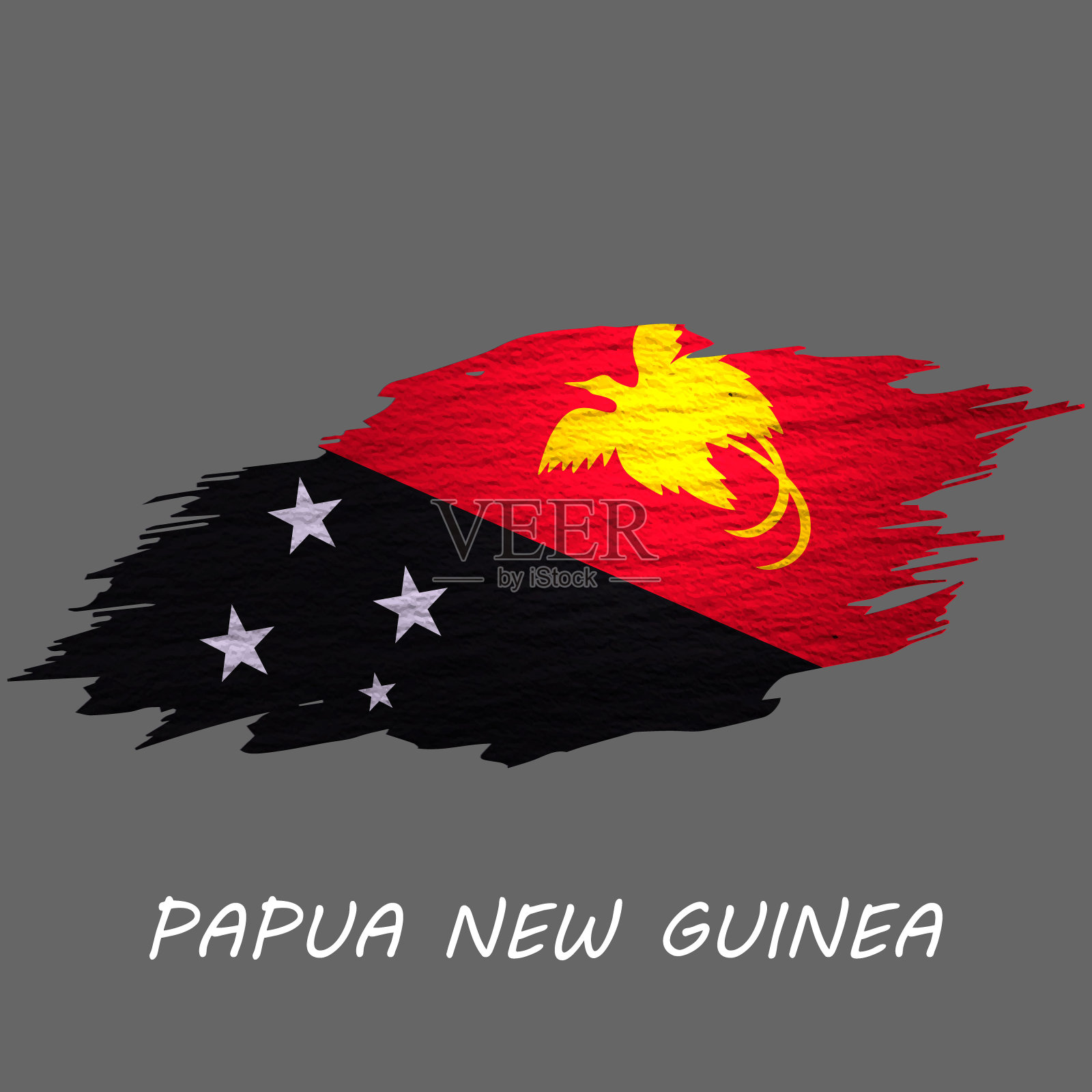 Grunge风格的巴布亚新几内亚国旗插画图片素材
