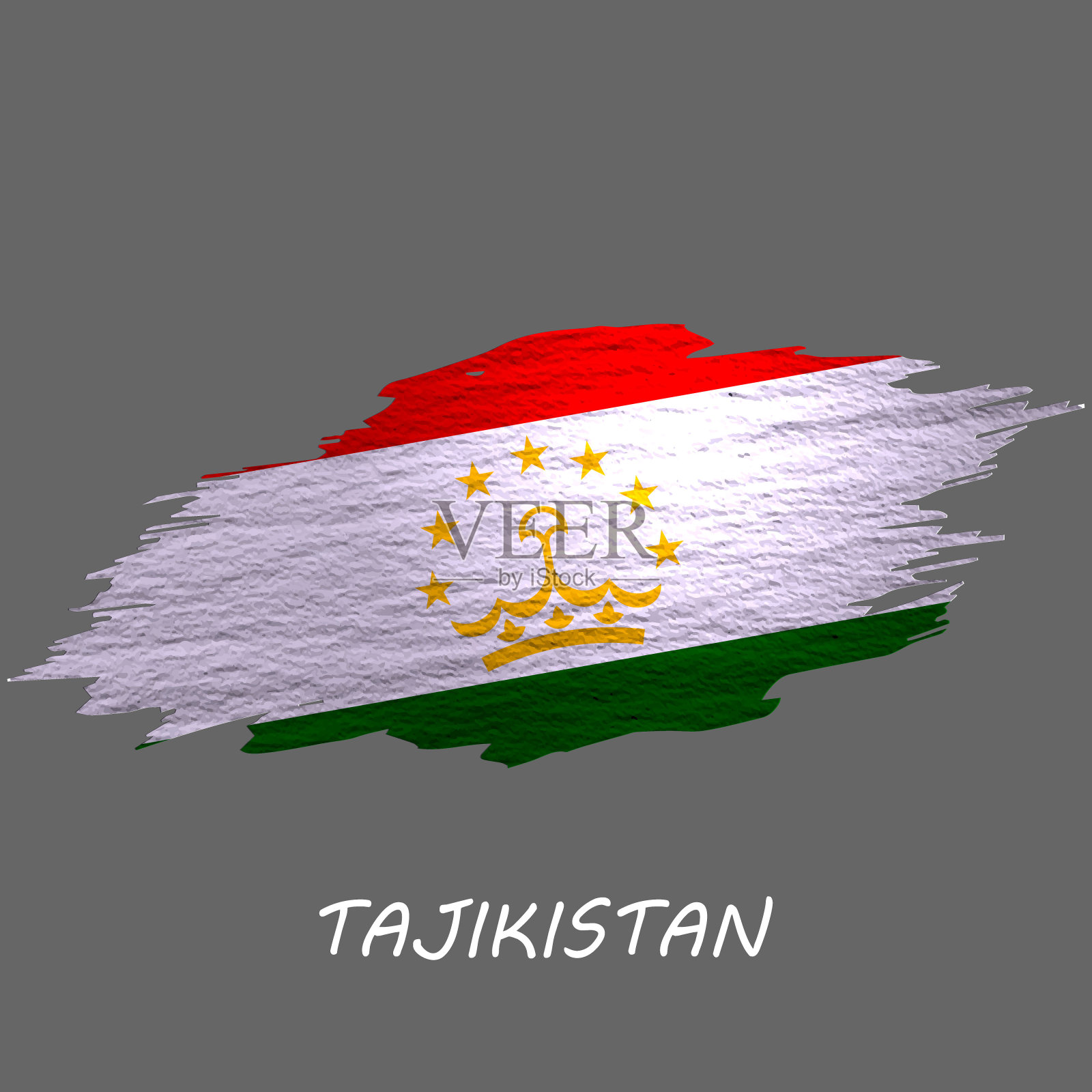 Grunge风格的塔吉克斯坦国旗插画图片素材