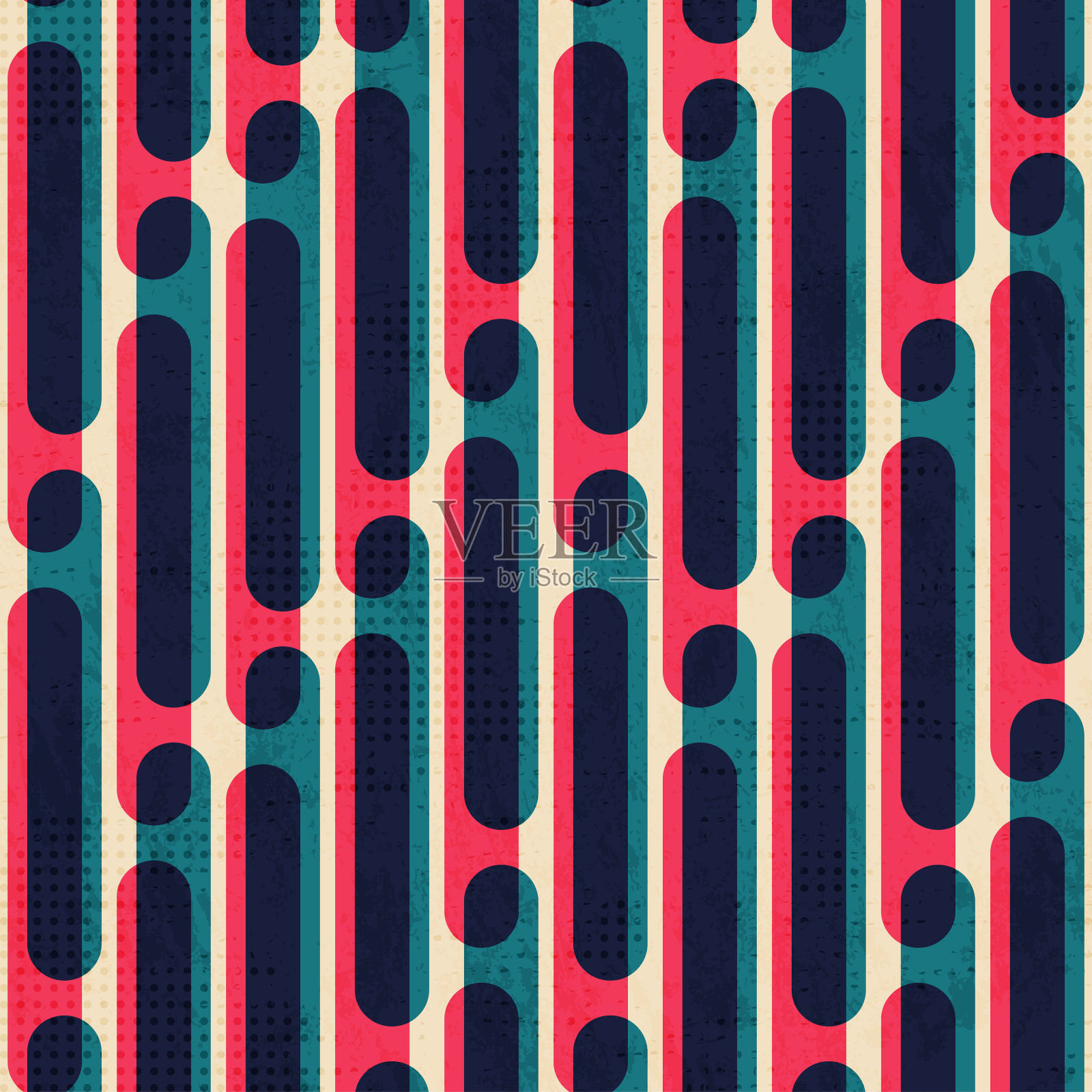 复古条纹无缝图案插画图片素材