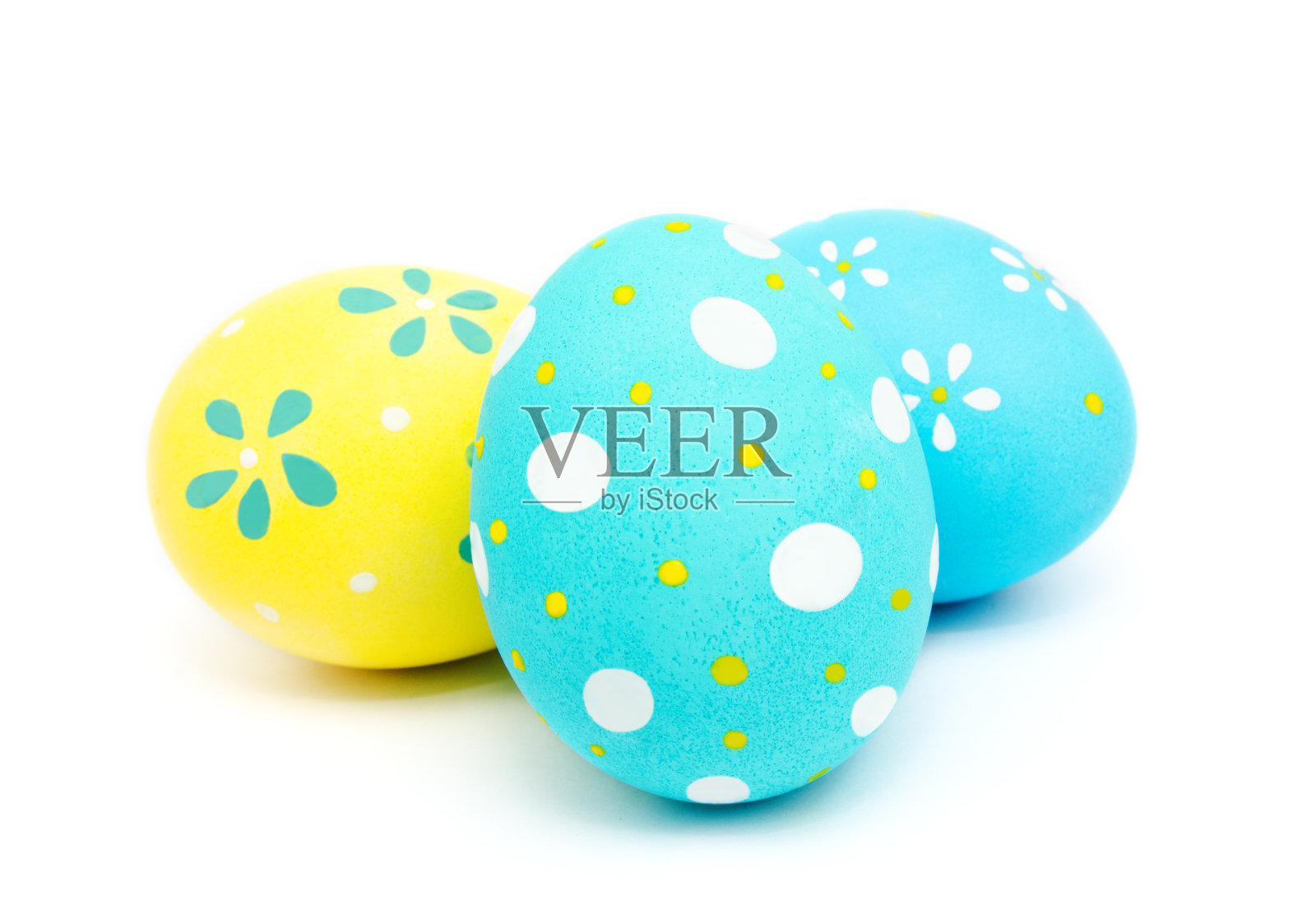 完美的彩色手工绘制复活节彩蛋孤立照片摄影图片