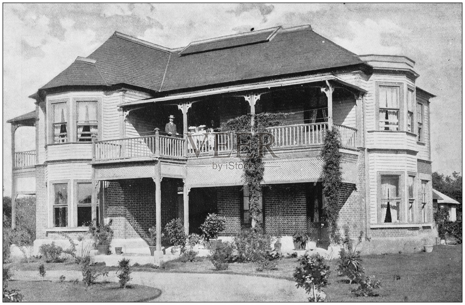 大英帝国的古董照片:牙买加房屋照片摄影图片