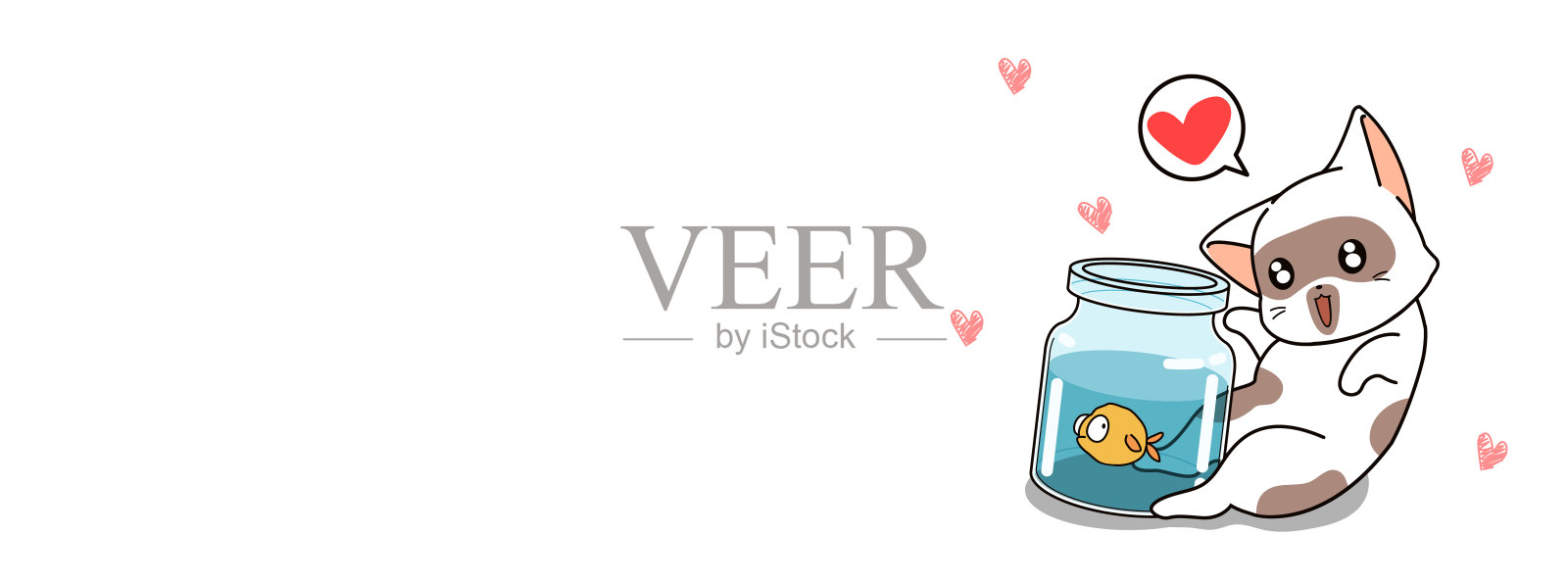 可爱的猫卡通人物插画图片素材