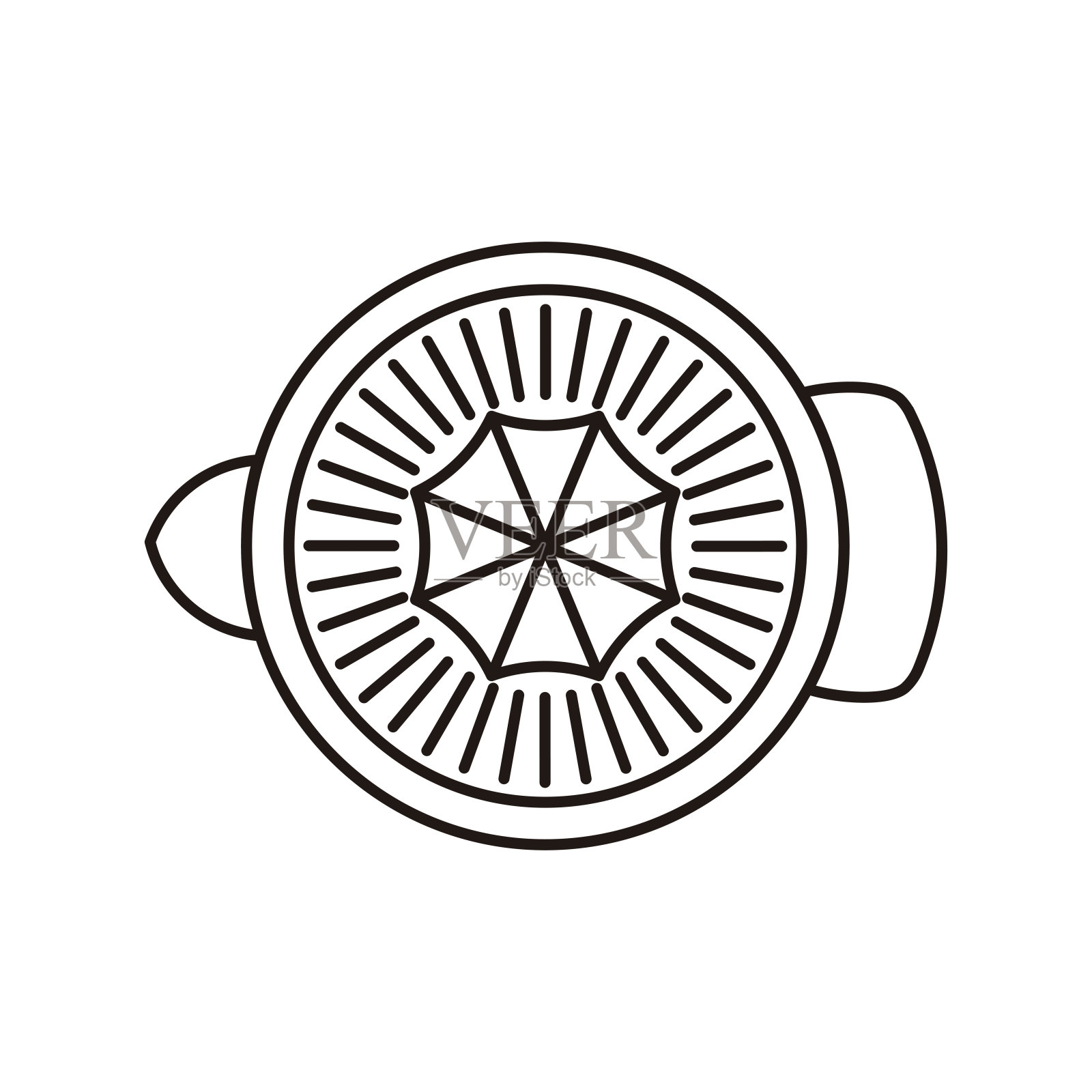 挤压俯视图图标。简单的轮廓的象征。插画图片素材