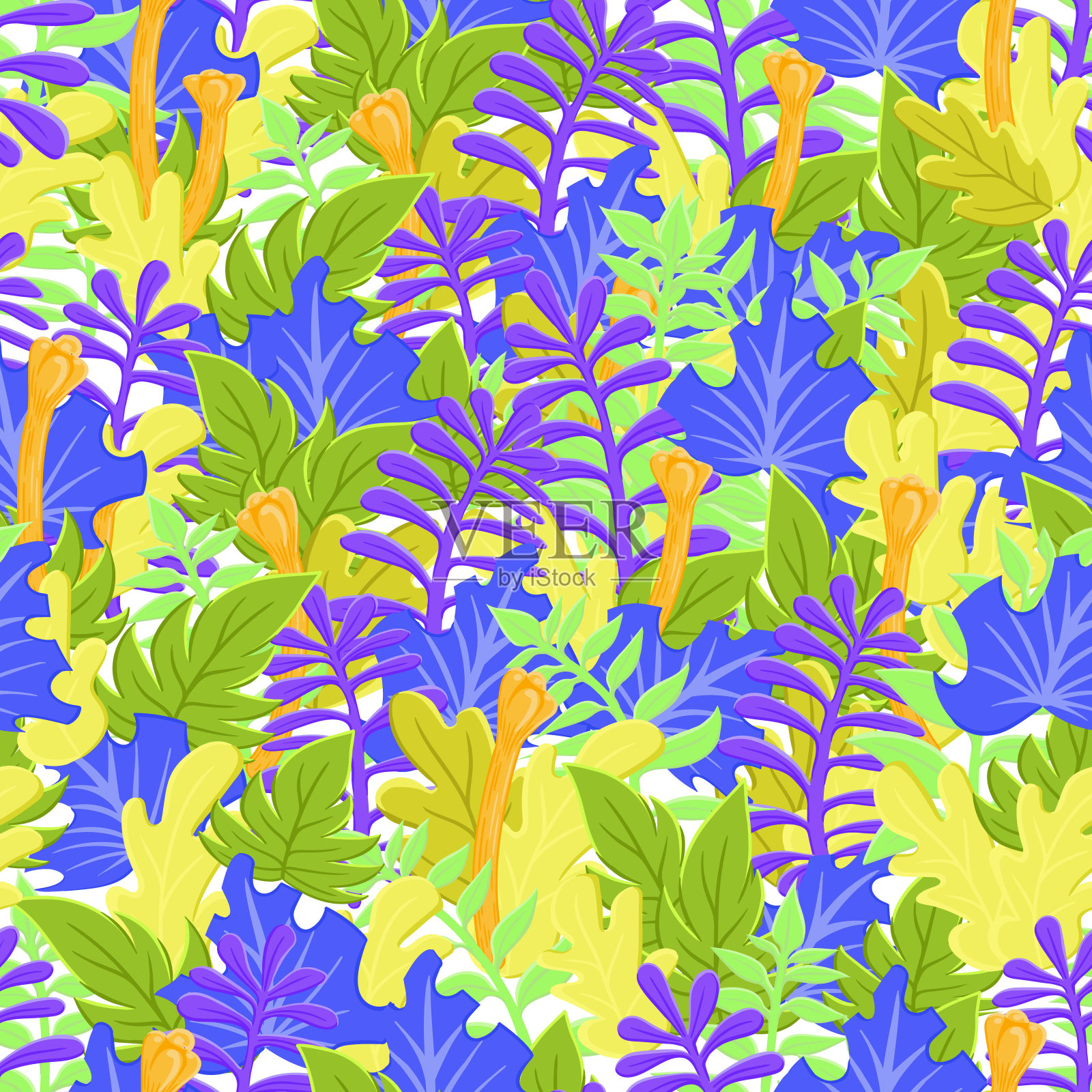 具有风格化绿色叶子的自然banner矢量素材插画图片素材