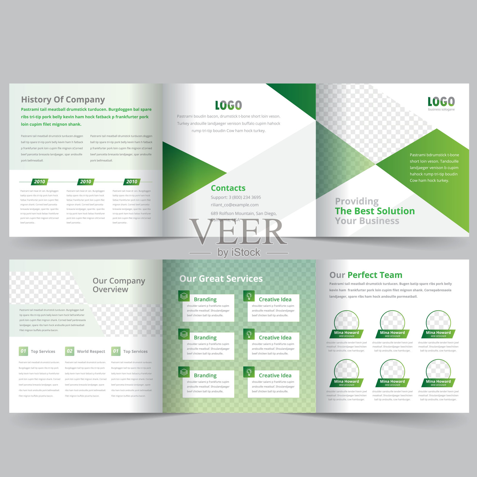 广场三倍的小册子插画图片素材