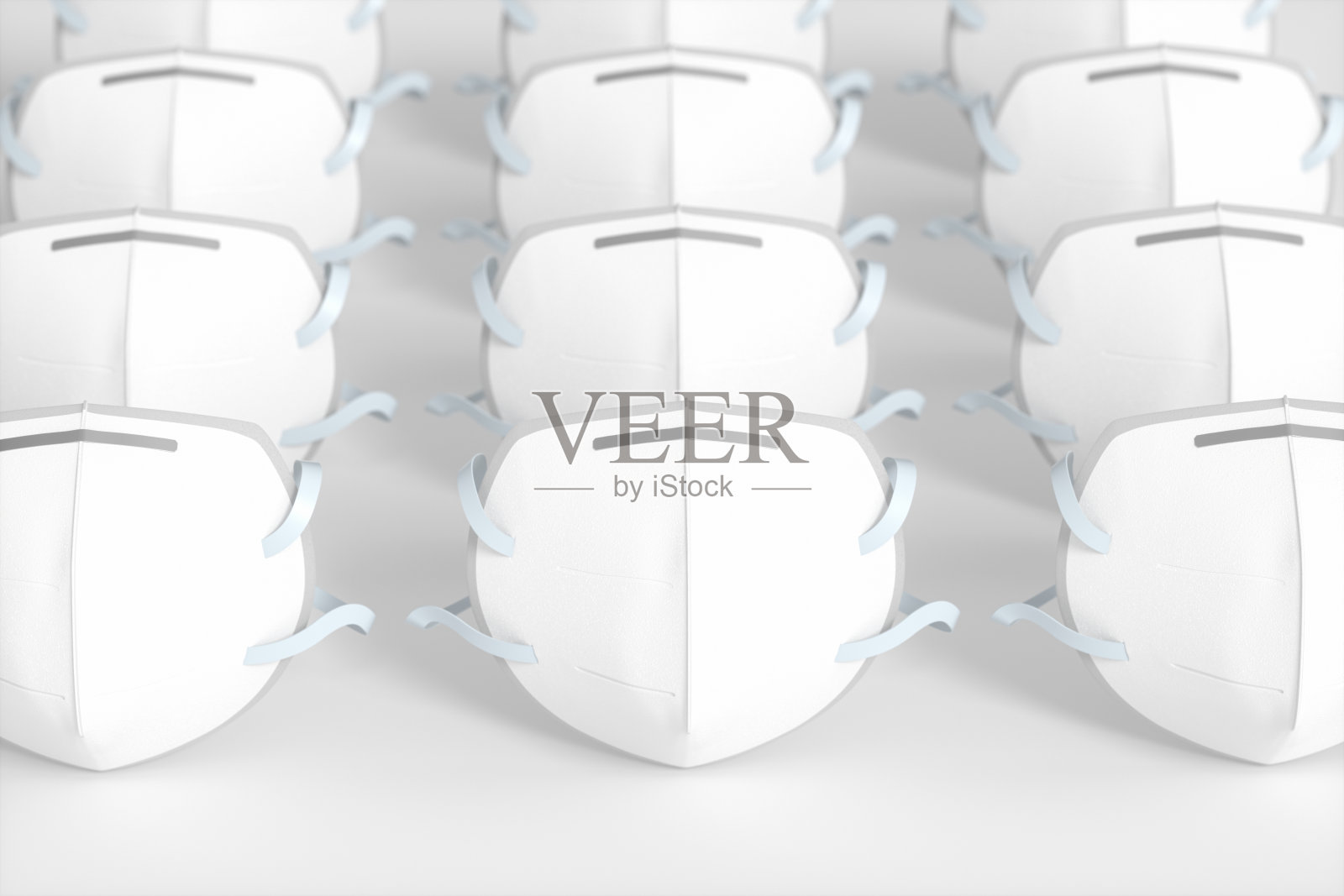 医用口罩，白色背景，3d渲染。照片摄影图片