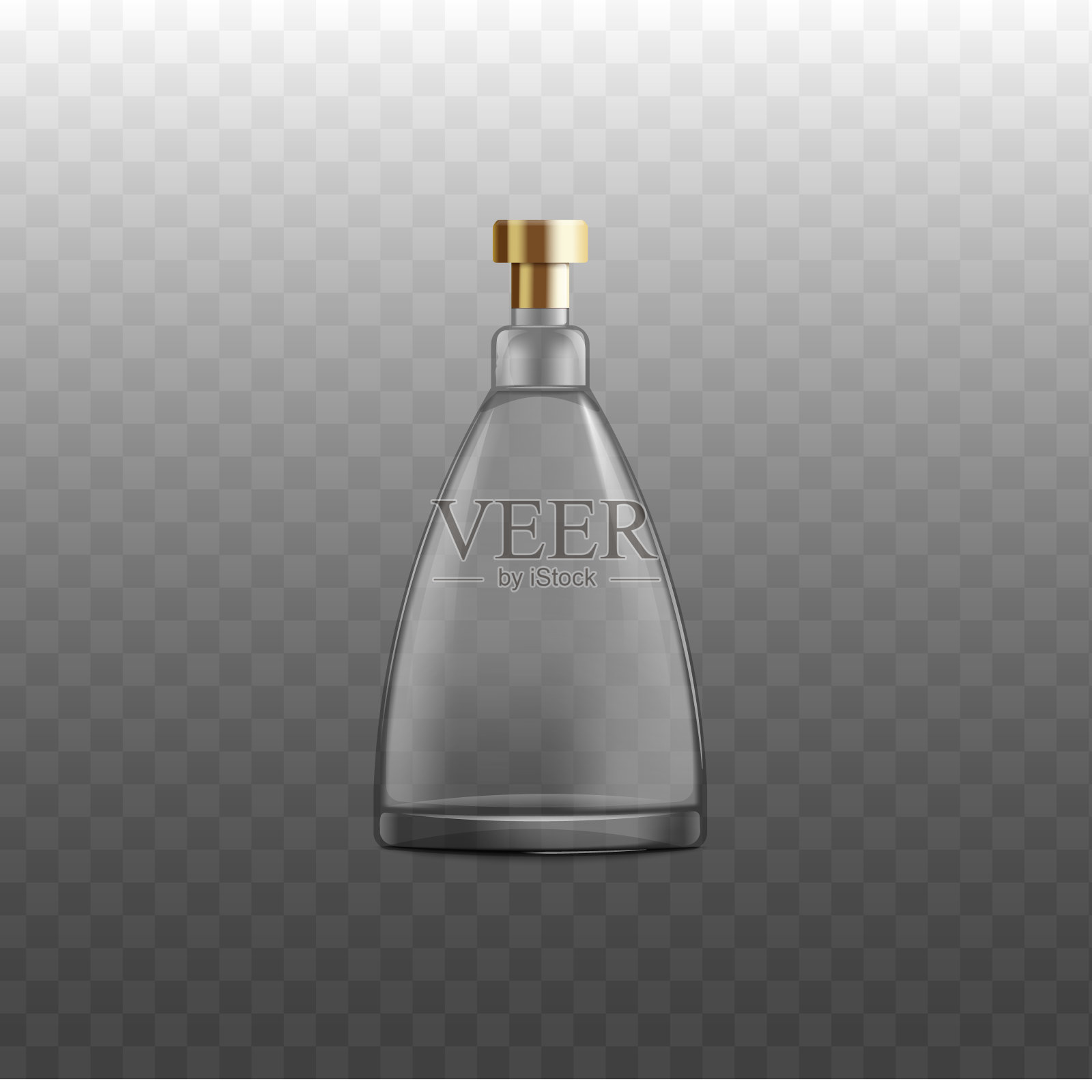 干邑，威士忌或白兰地酒瓶现实矢量模型插图孤立。设计元素图片