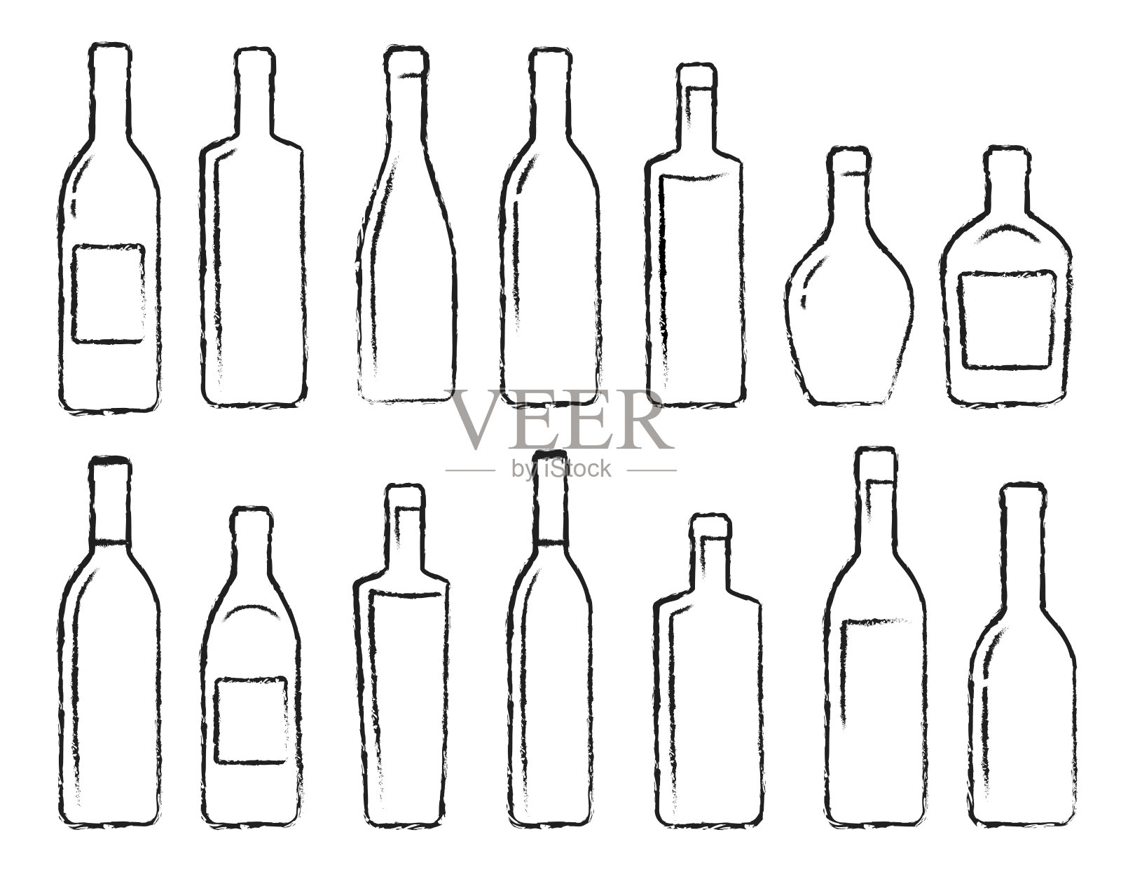 手绘酒精瓶套设计元素图片
