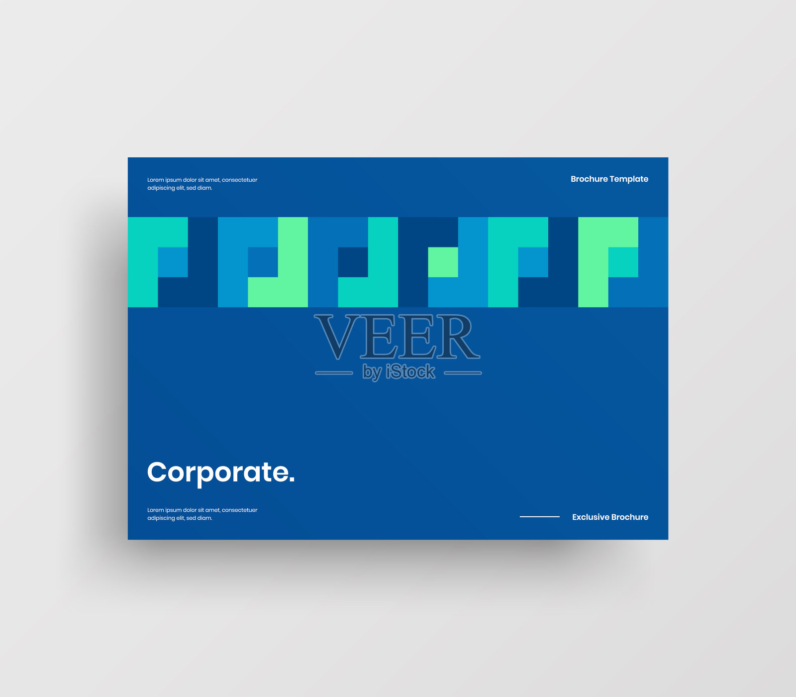 创意业务表示向量A4水平方向首页模拟。现代企业报表封面抽象几何插图设计布局。公司身份手册模板。设计模板素材