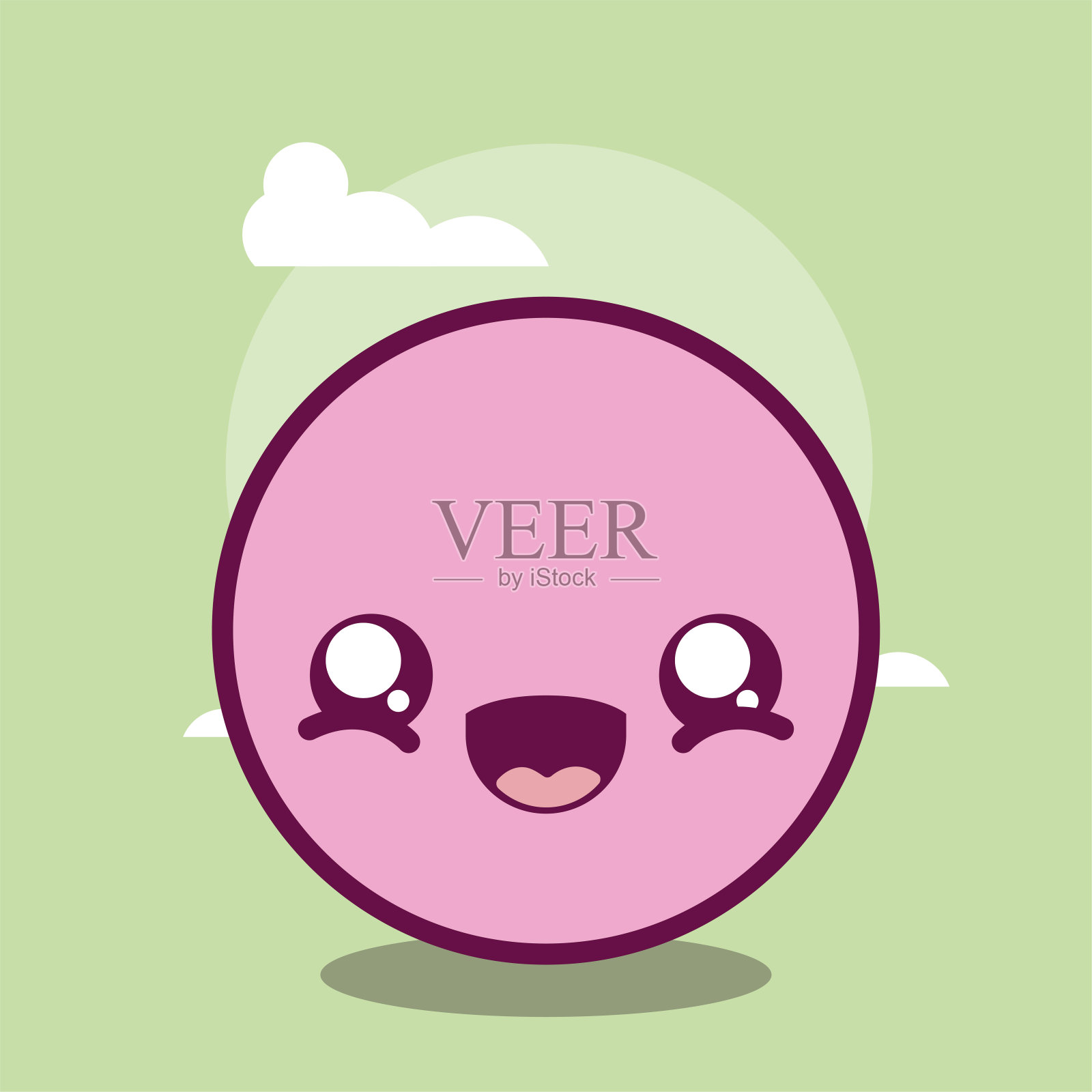 快乐卡哇伊圆卡通矢量设计设计元素图片