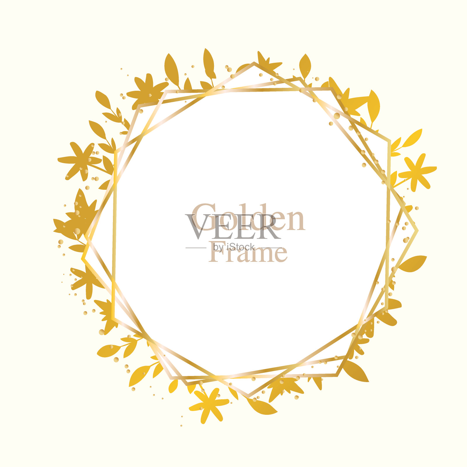 花几何多边形框架。古董艺术来。设计元素图片