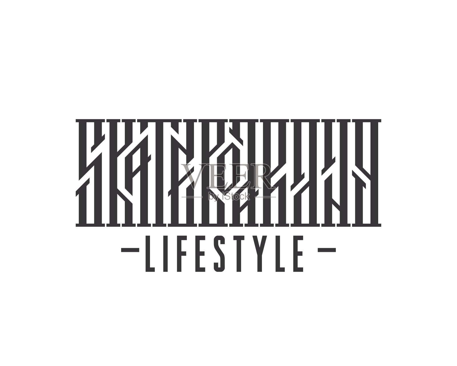 滑板矢量民族风格的排版。城市青年生活方式网站横幅模板。插画图片素材