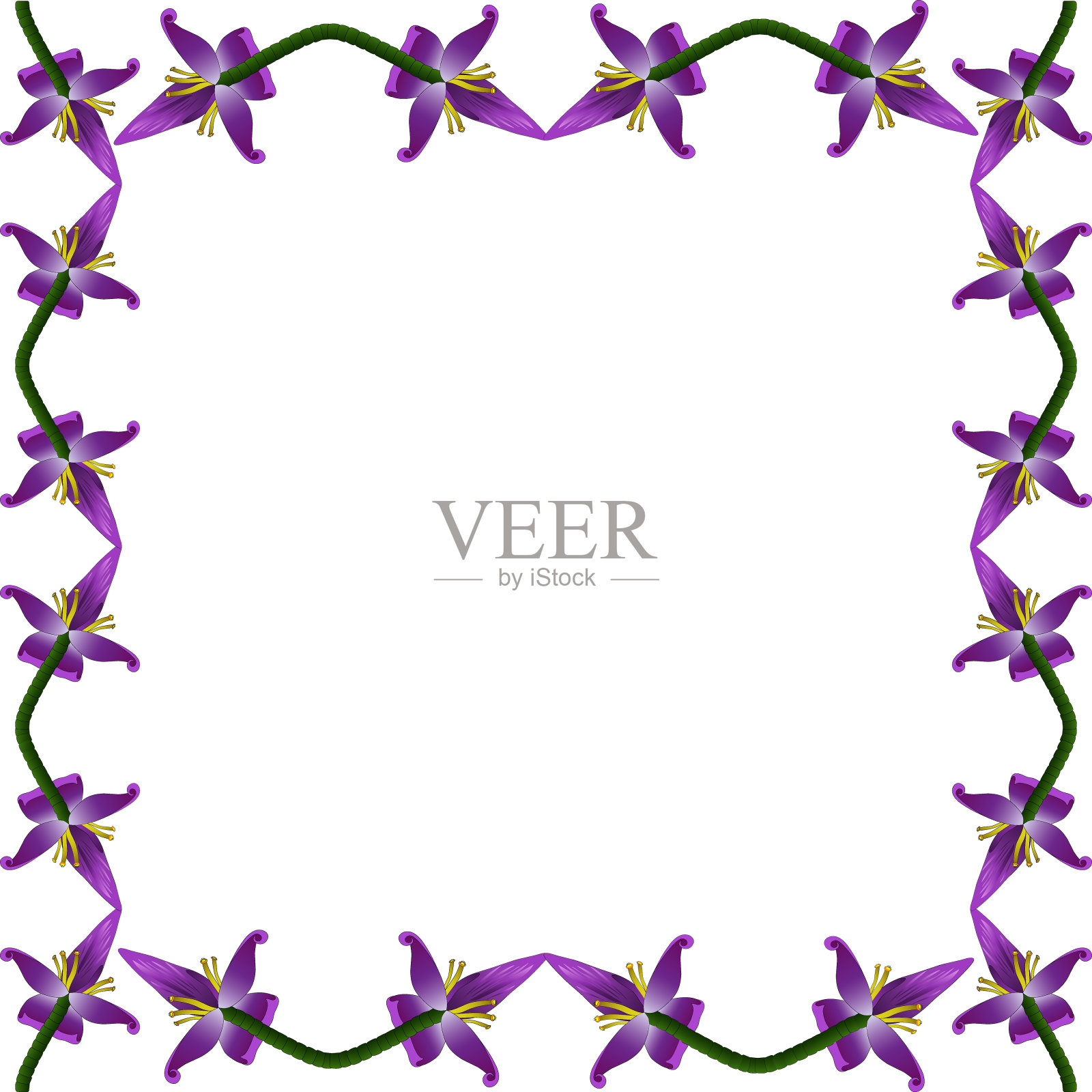 可爱的热带花卉框架。盛开的香蕉花序。向量。放置文字，照片。孤立的背景。制作贺卡，请帖的想法。印花。插画图片素材