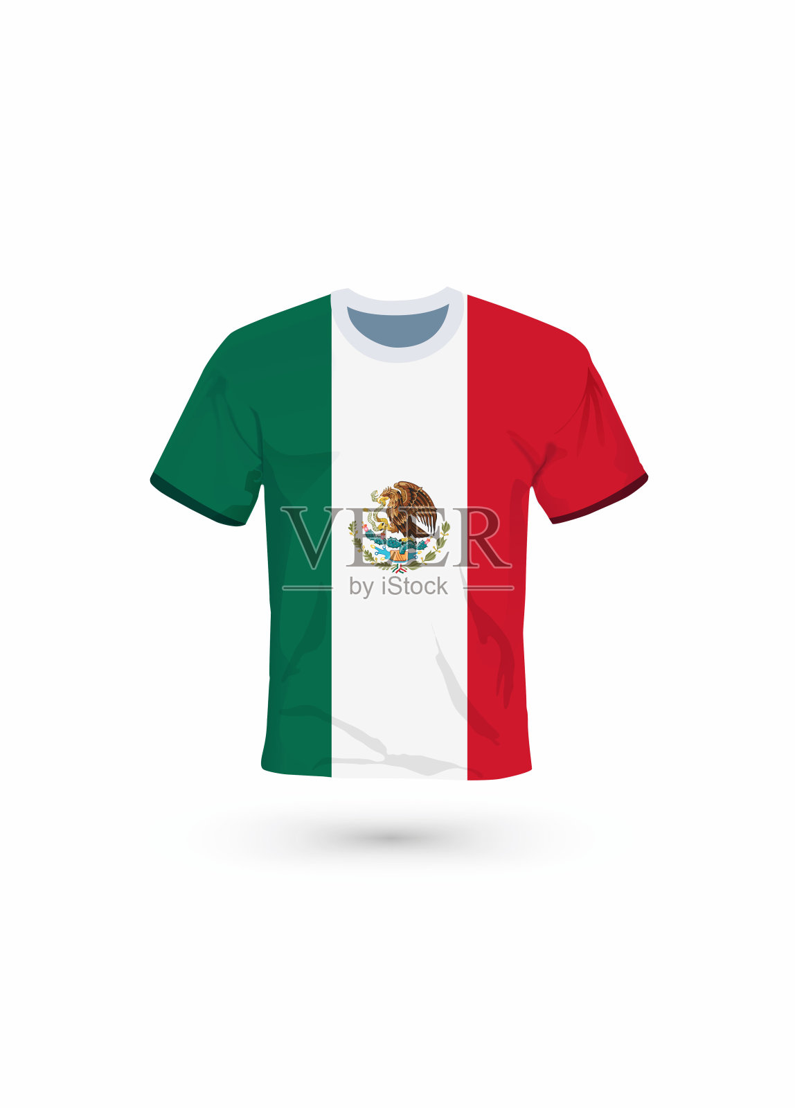墨西哥国旗颜色的运动衫。矢量插图运动，冠军和国家队，体育游戏插画图片素材