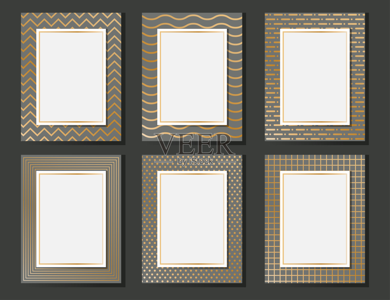 收藏黄金豪华抽象空白模板设计-矢量插图插画图片素材