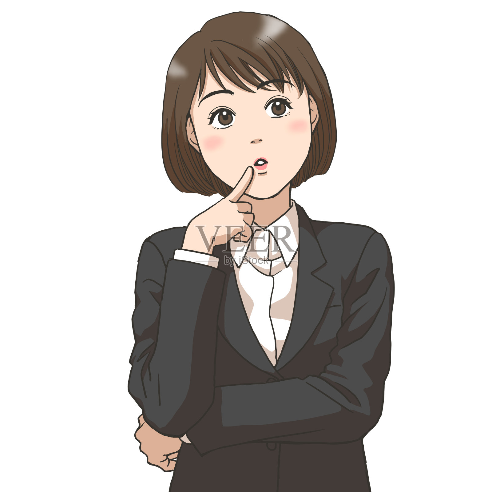 一个年轻的求职者在想什么插画图片素材