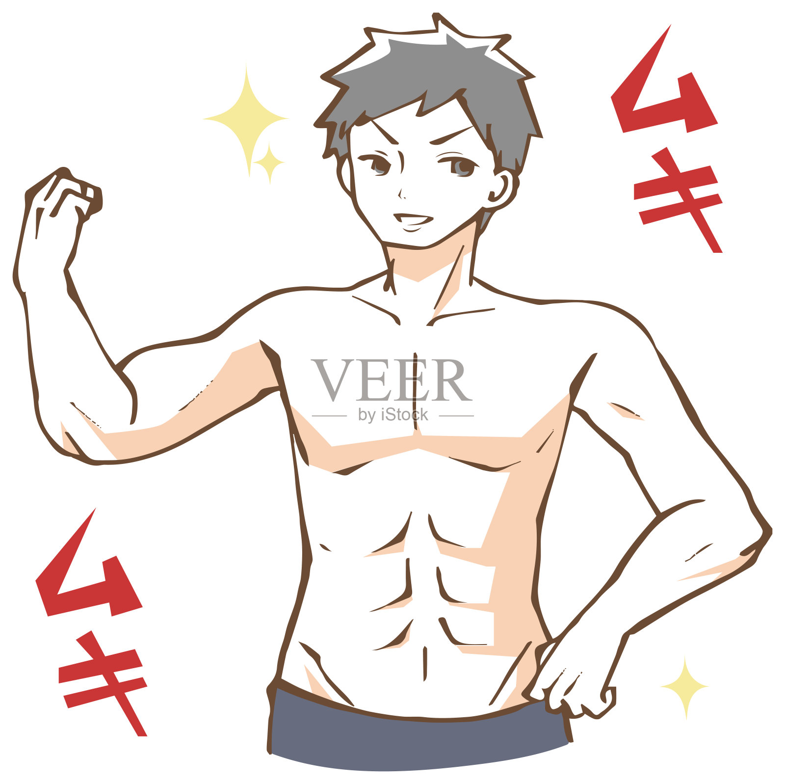 一个肌肉发达的男人设计元素图片