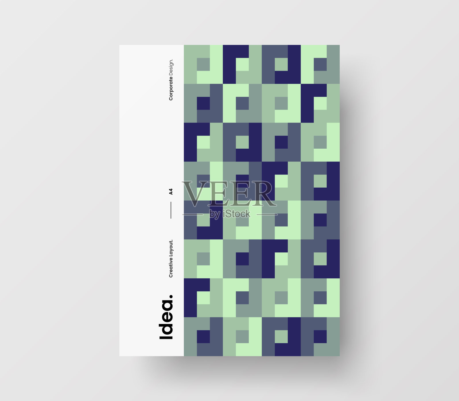 惊人的业务表示向量A4垂直方向的首页模拟。现代企业报表封面抽象几何插图设计布局。公司身份手册模板。设计模板素材