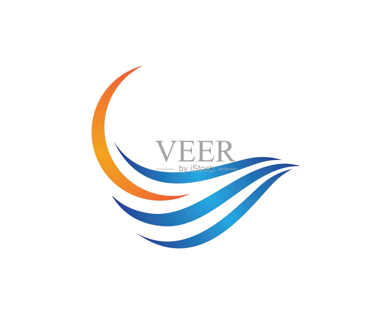 水波标志模板设计元素图片