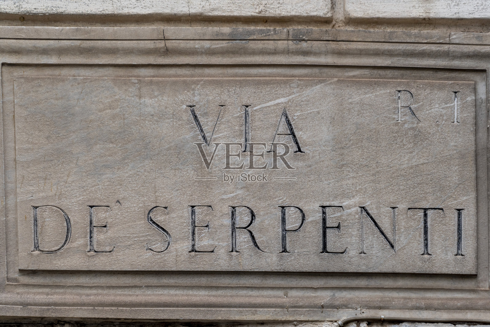 意大利罗马蛇街路标照片摄影图片