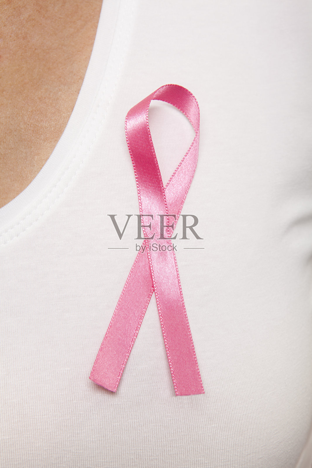 粉红丝带乳腺癌防治宣传照片摄影图片