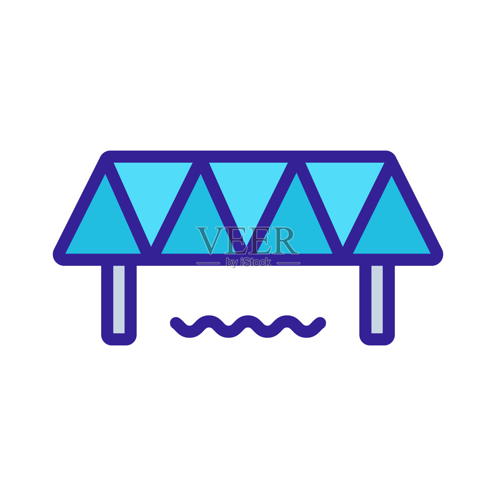 桥图标矢量。孤立轮廓符号插图插画图片素材