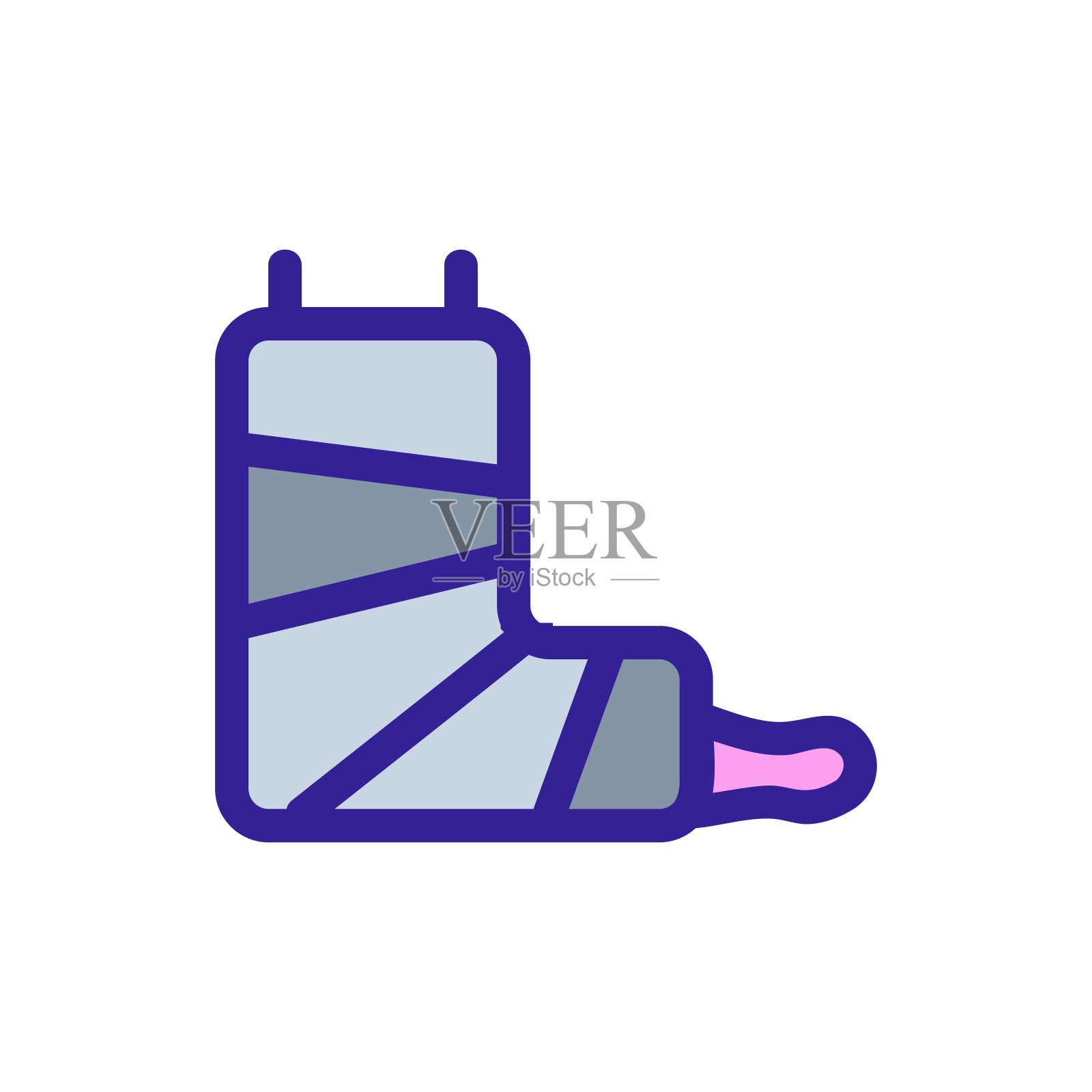 石膏脚图标矢量。孤立轮廓符号插图插画图片素材