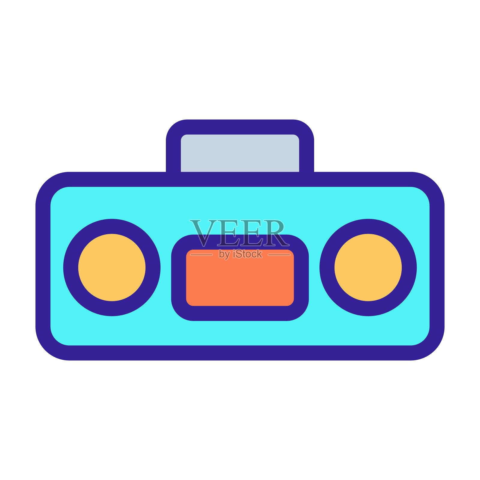 磁带录音机图标向量。孤立轮廓符号插图图标素材