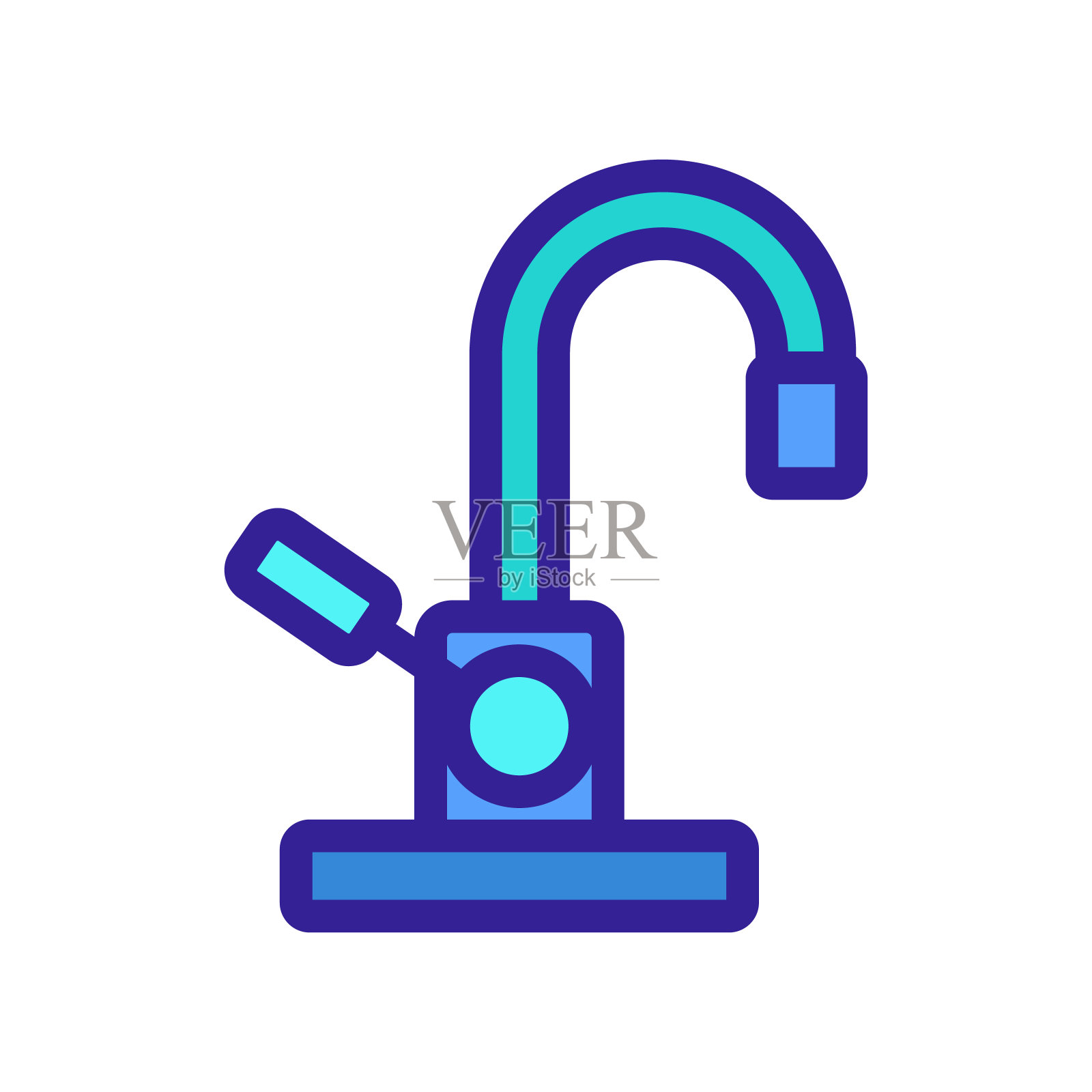 水混合器图标矢量。孤立轮廓符号插图插画图片素材