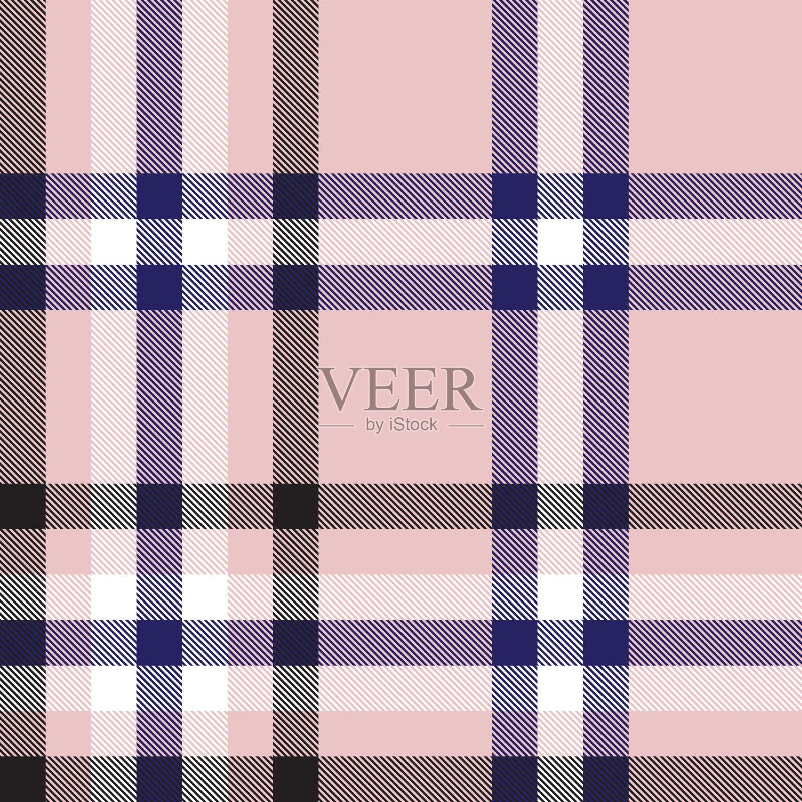 彩色经典现代格子呢无缝印花/图案向量插画图片素材