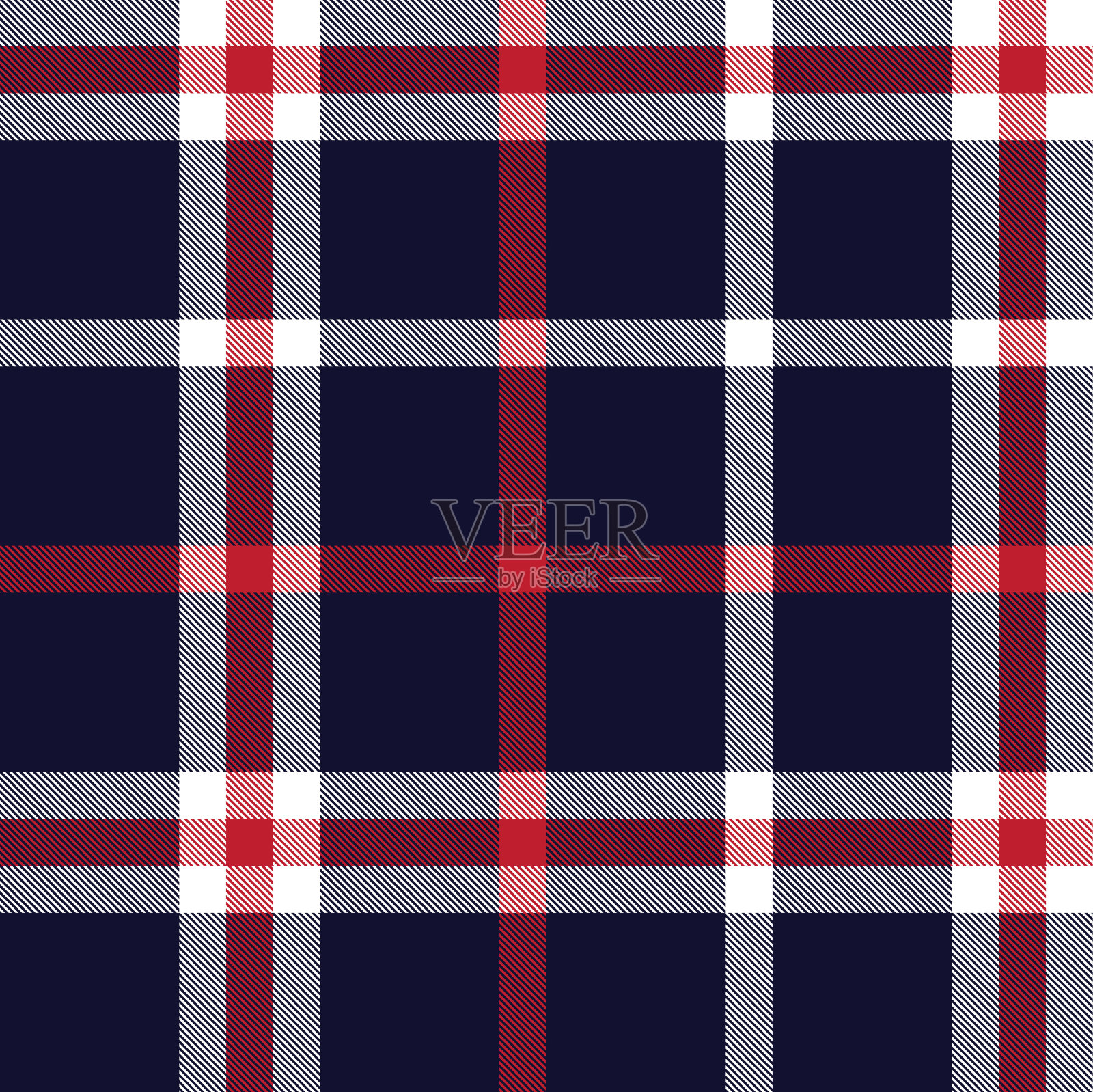 彩色经典现代格子呢无缝印花/图案向量插画图片素材