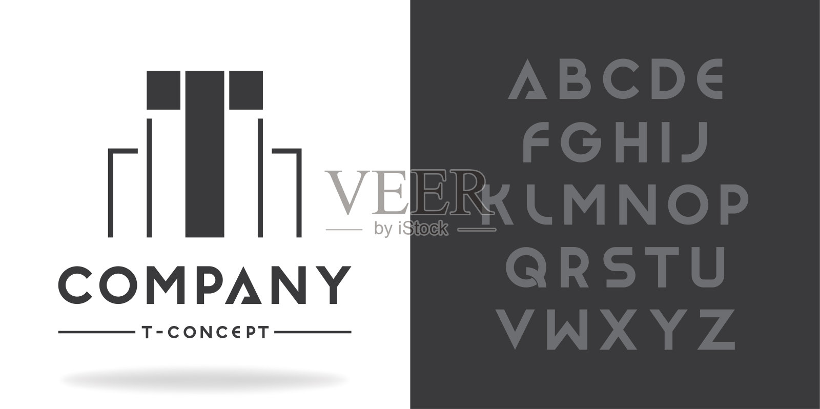 房地产，企业标志模板。字体字符设计与字体族。插画图片素材