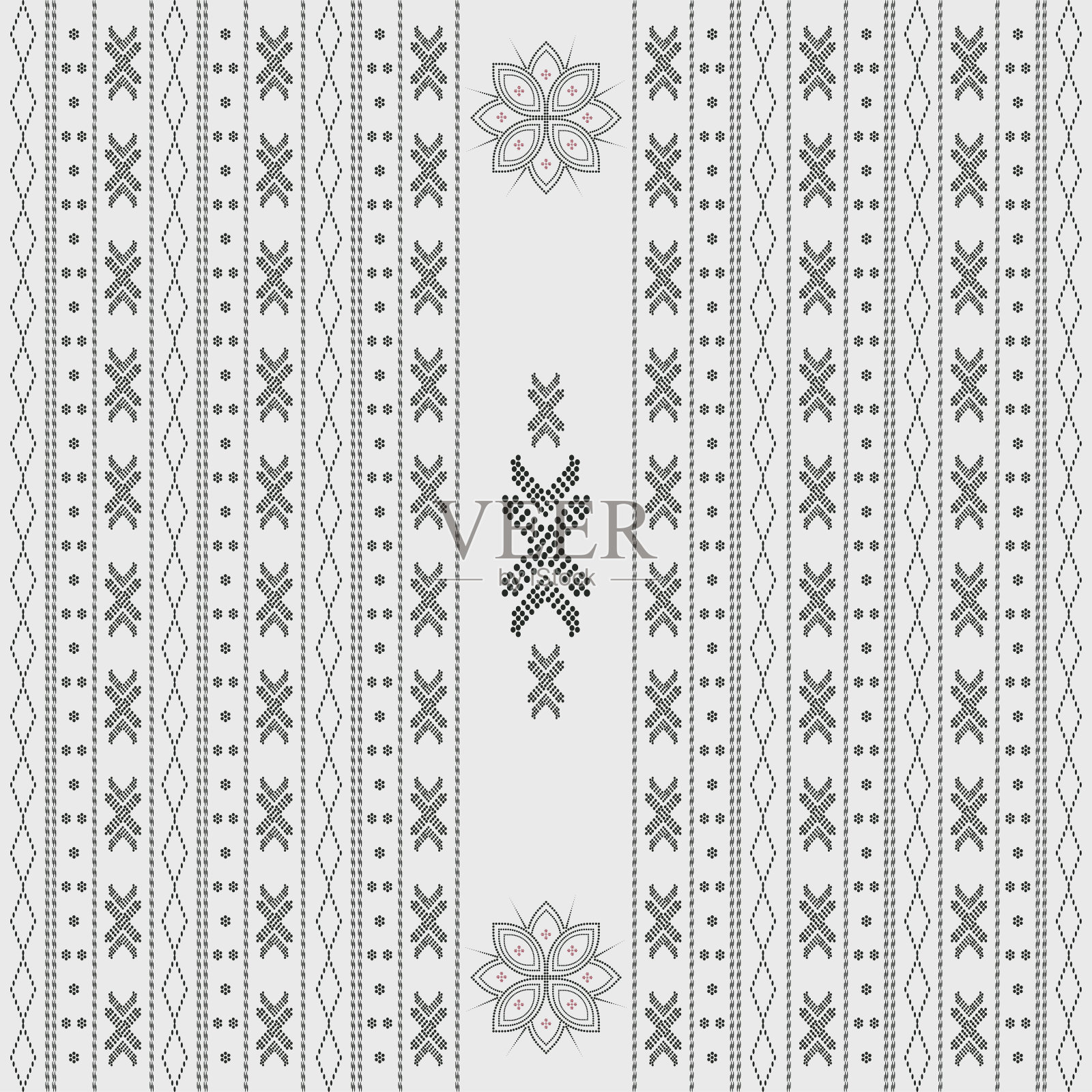 点几何装饰织物。抽象的背景布。创意设计家居装饰。部落民族的设计。织物设计与几何点插画图片素材