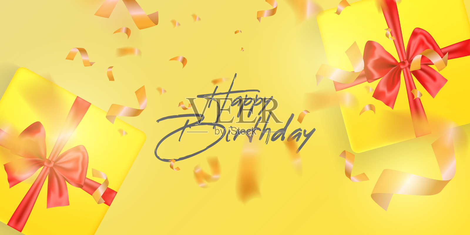 生日贺卡模板与礼物插画图片素材