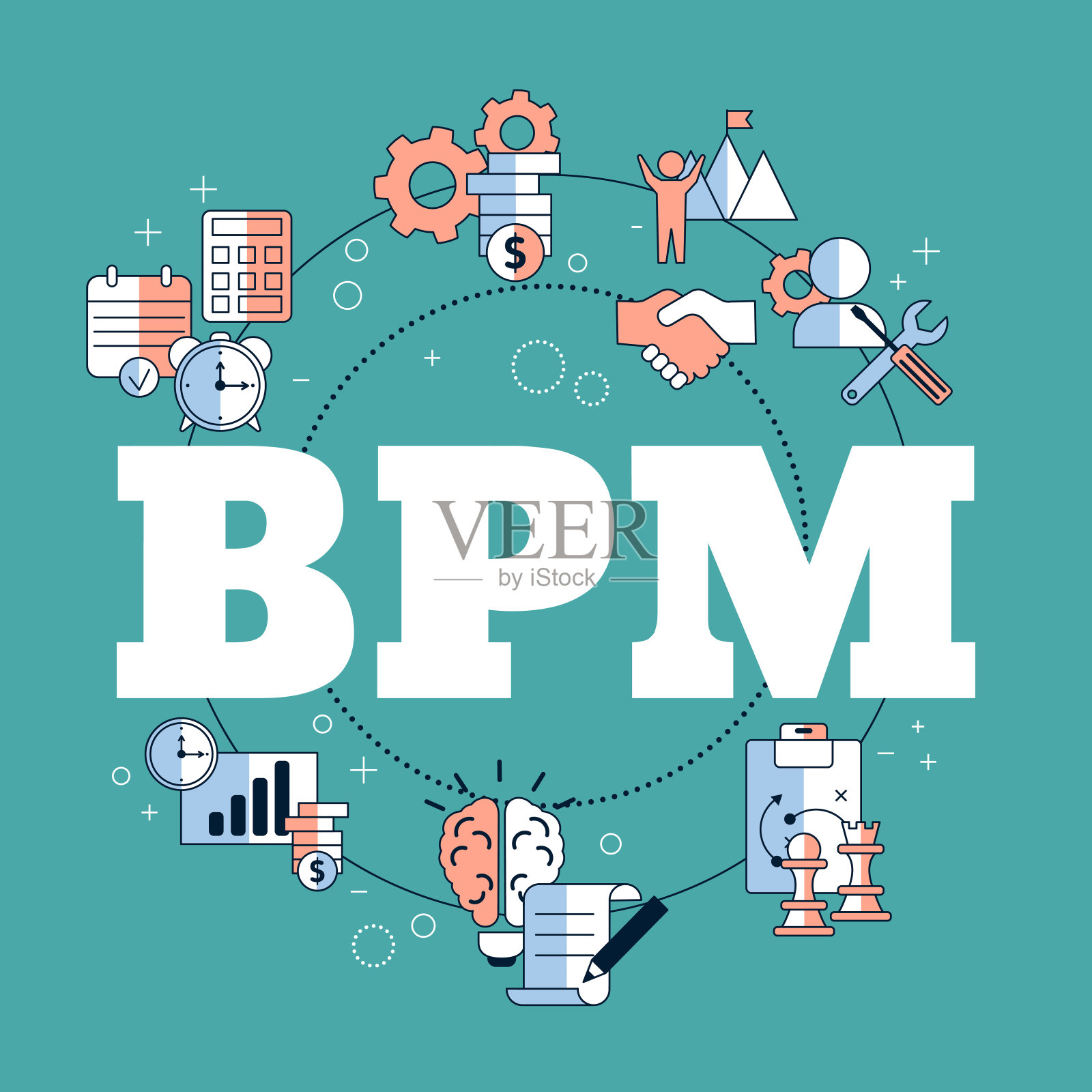 业务流程管理概念插画图片素材