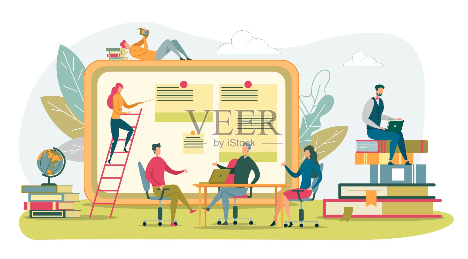 面试申请人平面矢量图插画图片素材