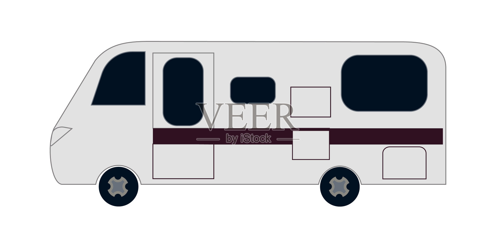 平面矢量汽车家园插图。插画图片素材